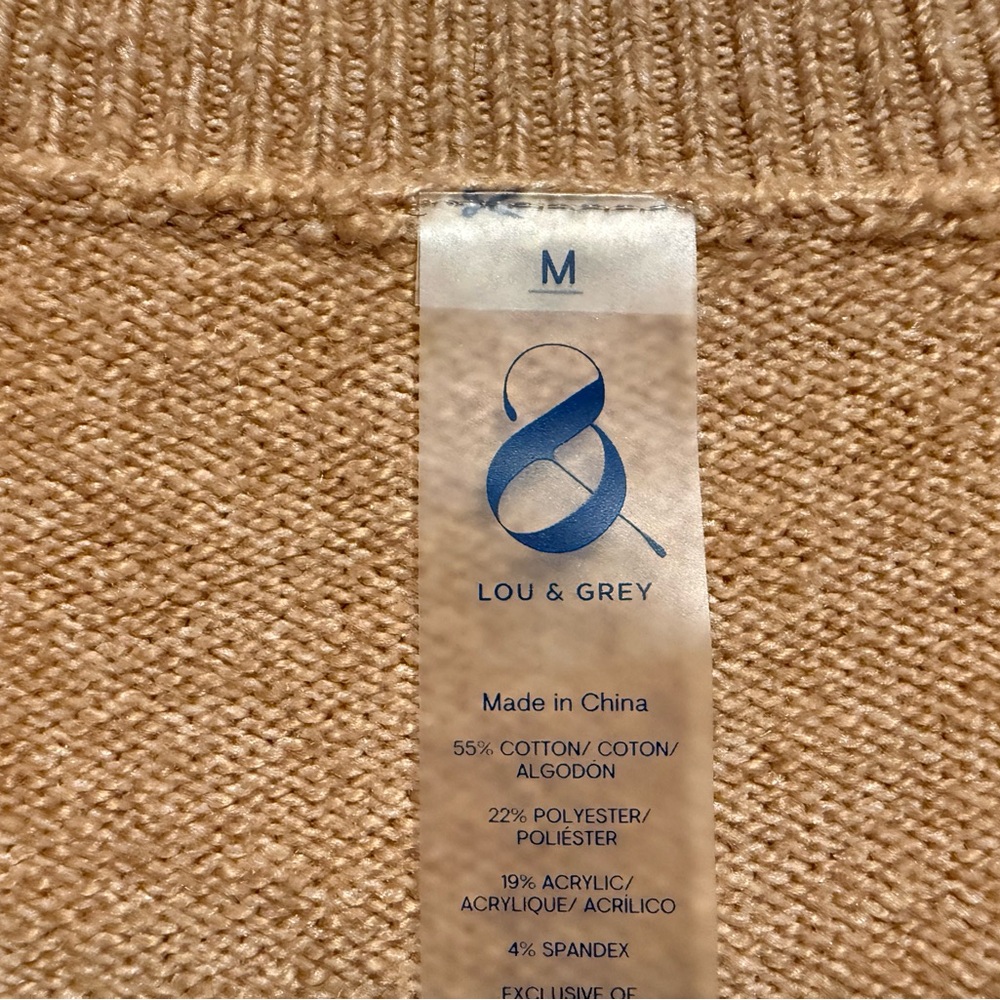 Lou & Grey Loft Size medium Women's Chillout Sweater Camel Color - Picture 5 of 6